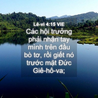 Picture 04 - Lê-vi 4:15 VIE - Các hội trưởng phải nhận tay mình - Bible Verse Picture