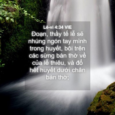 Picture 04 - Lê-vi 4:34 VIE - Đoạn, thầy tế lễ sẽ nhúng ngón tay - Bible Verse Picture