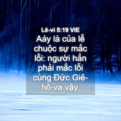 Picture 04 - Lê-vi 5:19 VIE - Aáy là của lễ chuộc sự mắc lỗi: - Bible Verse Picture