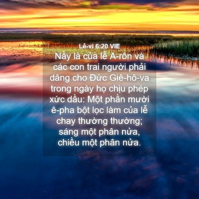 Picture 04 - Lê-vi 6:20 VIE - Nầy là của lễ A-rôn và các con trai - Bible Verse Picture