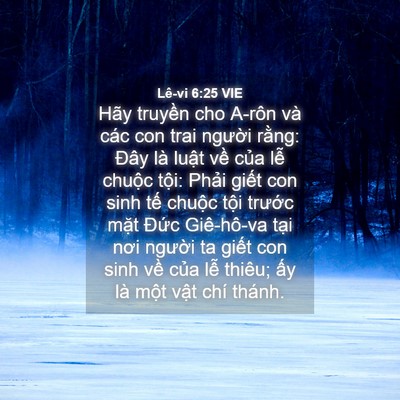 Picture 04 - Lê-vi 6:25 VIE - Hãy truyền cho A-rôn và các con trai - Bible Verse Picture