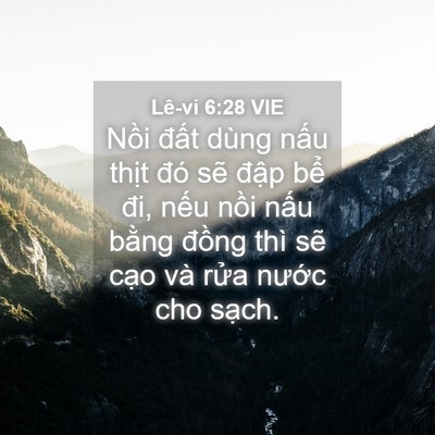 Picture 04 - Lê-vi 6:28 VIE - Nồi đất dùng nấu thịt đó sẽ đập - Bible Verse Picture