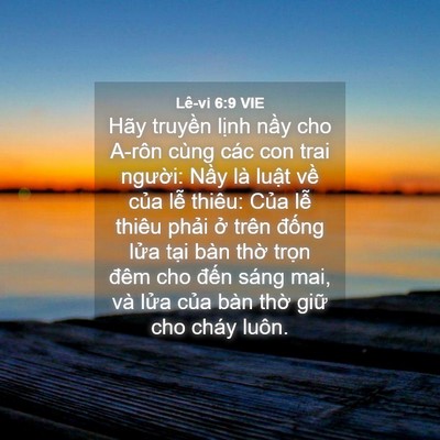 Picture 04 - Lê-vi 6:9 VIE - Hãy truyền lịnh nầy cho A-rôn cùng các - Bible Verse Picture