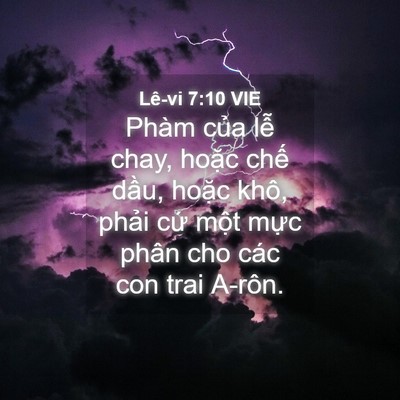Picture 04 - Lê-vi 7:10 VIE - Phàm của lễ chay, hoặc chế dầu, hoặc - Bible Verse Picture