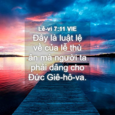 Picture 04 - Lê-vi 7:11 VIE - Đây là luật lệ về của lễ thù ân - Bible Verse Picture