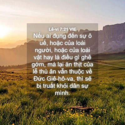 Picture 04 - Lê-vi 7:21 VIE - Nếu ai đụng đến sự ô uế, hoặc - Bible Verse Picture