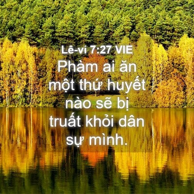 Picture 04 - Lê-vi 7:27 VIE - Phàm ai ăn một thứ huyết nào sẽ bị - Bible Verse Picture