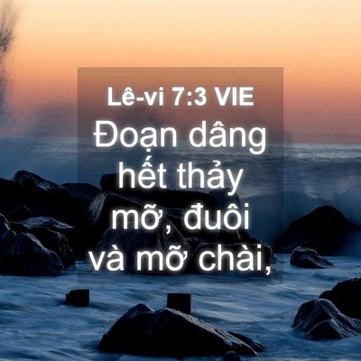 Picture 04 - Lê-vi 7:3 VIE - Đoạn dâng hết thảy mỡ, đuôi và mỡ - Bible Verse Picture