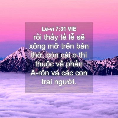 Picture 04 - Lê-vi 7:31 VIE - rồi thầy tế lễ sẽ xông mỡ trên bàn - Bible Verse Picture