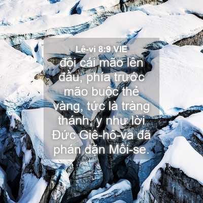 Picture 04 - Lê-vi 8:9 VIE - đội cái mão lên đầu, phía trước mão - Bible Verse Picture