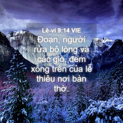 Picture 04 - Lê-vi 9:14 VIE - Đoạn, người rửa bộ lòng và các giò, - Bible Verse Picture