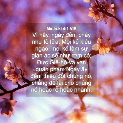 Picture 04 - Ma-la-ki 4:1 VIE - Vì nầy, ngày đến, cháy như lò lửa. - Bible Verse Picture