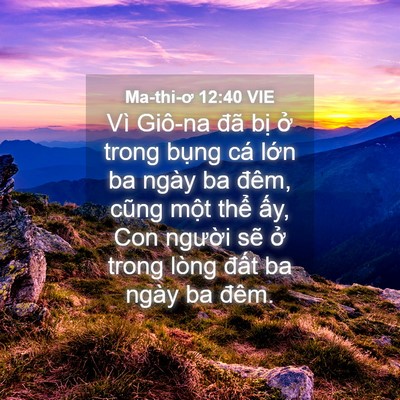Picture 04 - Ma-thi-ơ 12:40 VIE - Vì Giô-na đã bị ở trong bụng cá lớn - Bible Verse Picture