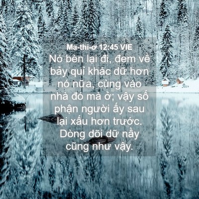 Picture 04 - Ma-thi-ơ 12:45 VIE - Nó bèn lại đi, đem về bảy quỉ khác - Bible Verse Picture