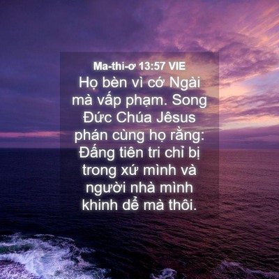 Picture 04 - Ma-thi-ơ 13:57 VIE - Họ bèn vì cớ Ngài mà vấp phạm. Song - Bible Verse Picture