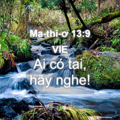 Picture 04 - Ma-thi-ơ 13:9 VIE - Ai có tai, hãy - Bible Verse Picture