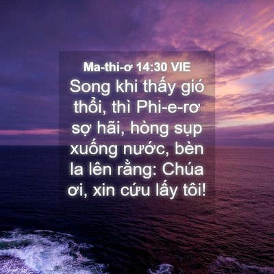 Picture 04 - Ma-thi-ơ 14:30 VIE - Song khi thấy gió thổi, thì Phi-e-rơ sợ - Bible Verse Picture