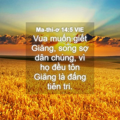 Picture 04 - Ma-thi-ơ 14:5 VIE - Vua muốn giết Giăng, song sợ dân chúng, - Bible Verse Picture