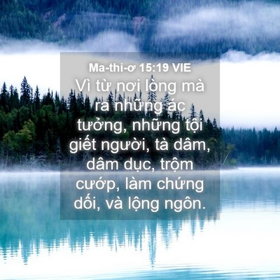Picture 04 - Ma-thi-ơ 15:19 VIE - Vì từ nơi lòng mà ra những ác tưởng, - Bible Verse Picture