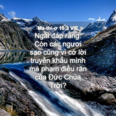 Picture 04 - Ma-thi-ơ 15:3 VIE - Ngài đáp rằng: Còn các ngươi sao cũng - Bible Verse Picture