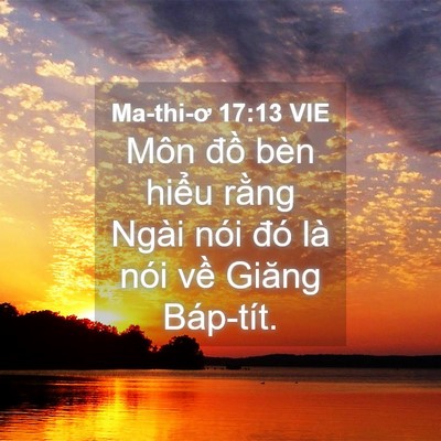 Picture 04 - Ma-thi-ơ 17:13 VIE - Môn đồ bèn hiểu rằng Ngài nói đó là - Bible Verse Picture