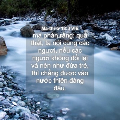 Picture 04 - Ma-thi-ơ 18:3 VIE - mà phán rằng: quả thật, ta nói cùng - Bible Verse Picture