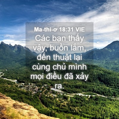 Picture 04 - Ma-thi-ơ 18:31 VIE - Các bạn thấy vậy, buồn lắm, đến - Bible Verse Picture