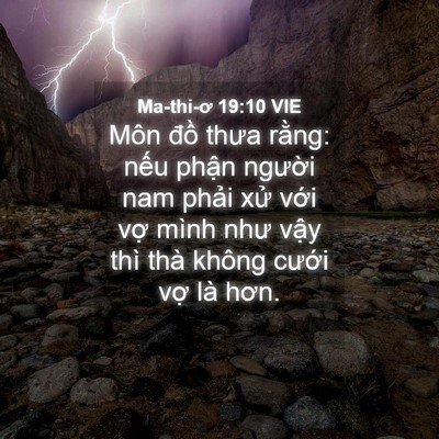Picture 04 - Ma-thi-ơ 19:10 VIE - Môn đồ thưa rằng: nếu phận người - Bible Verse Picture