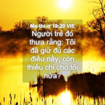 Picture 04 - Ma-thi-ơ 19:20 VIE - Người trẻ đó thưa rằng: Tôi đã giữ - Bible Verse Picture