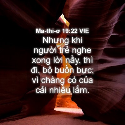 Picture 04 - Ma-thi-ơ 19:22 VIE - Nhưng khi người trẻ nghe xong lời nầy, - Bible Verse Picture