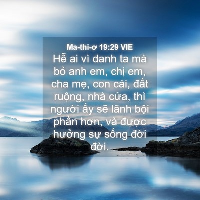 Picture 04 - Ma-thi-ơ 19:29 VIE - Hễ ai vì danh ta mà bỏ anh em, chị em, - Bible Verse Picture