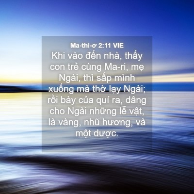 Picture 04 - Ma-thi-ơ 2:11 VIE - Khi vào đến nhà, thấy con trẻ cùng - Bible Verse Picture