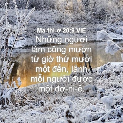 Picture 04 - Ma-thi-ơ 20:9 VIE - Những người làm công mướn từ giờ - Bible Verse Picture