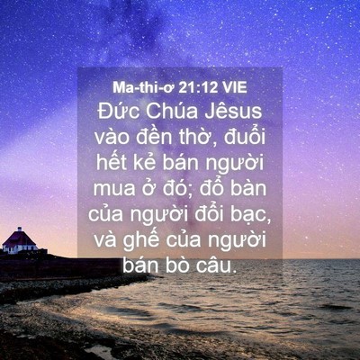 Picture 04 - Ma-thi-ơ 21:12 VIE - Đức Chúa Jêsus vào đền thờ, đuổi - Bible Verse Picture