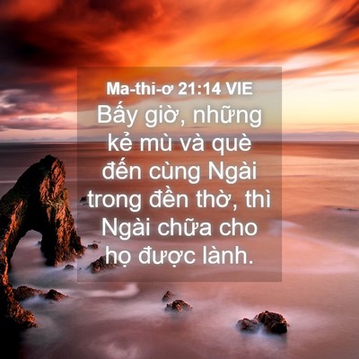 Picture 04 - Ma-thi-ơ 21:14 VIE - Bấy giờ, những kẻ mù và què đến - Bible Verse Picture