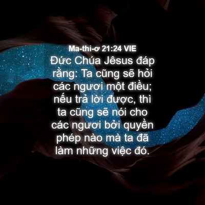 Picture 04 - Ma-thi-ơ 21:24 VIE - Đức Chúa Jêsus đáp rằng: Ta cũng sẽ - Bible Verse Picture