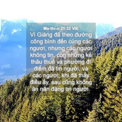 Picture 04 - Ma-thi-ơ 21:32 VIE - Vì Giăng đã theo đường công bình đến - Bible Verse Picture