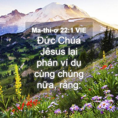 Picture 04 - Ma-thi-ơ 22:1 VIE - Đức Chúa Jêsus lại phán ví dụ cùng - Bible Verse Picture