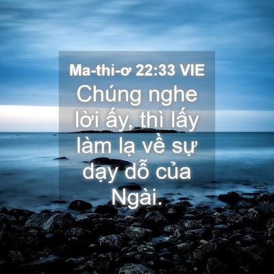 Picture 04 - Ma-thi-ơ 22:33 VIE - Chúng nghe lời ấy, thì lấy làm lạ về - Bible Verse Picture