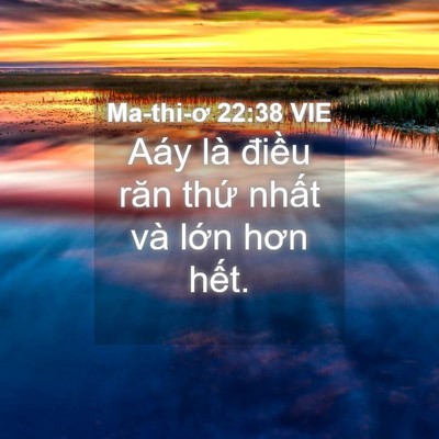 Picture 04 - Ma-thi-ơ 22:38 VIE - Aáy là điều răn thứ nhất và lớn hơn - Bible Verse Picture