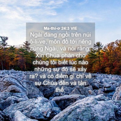 Picture 04 - Ma-thi-ơ 24:3 VIE - Ngài đang ngồi trên núi ô-li-ve, môn - Bible Verse Picture