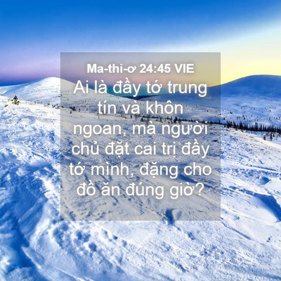 Picture 04 - Ma-thi-ơ 24:45 VIE - Ai là đầy tớ trung tín và khôn ngoan, - Bible Verse Picture