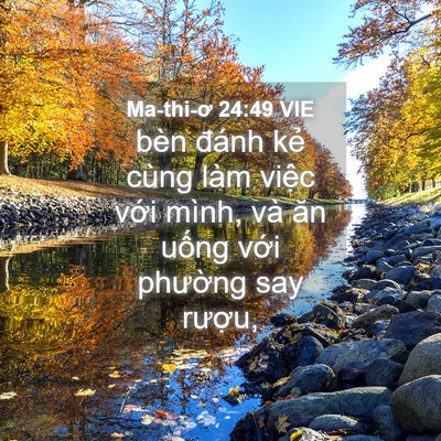 Picture 04 - Ma-thi-ơ 24:49 VIE - bèn đánh kẻ cùng làm việc với mình, - Bible Verse Picture