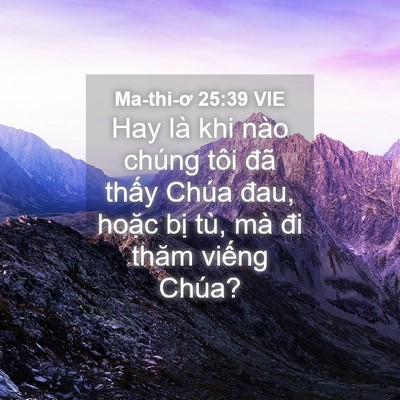 Picture 04 - Ma-thi-ơ 25:39 VIE - Hay là khi nào chúng tôi đã thấy Chúa - Bible Verse Picture