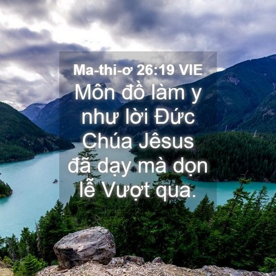 Picture 04 - Ma-thi-ơ 26:19 VIE - Môn đồ làm y như lời Đức Chúa Jêsus - Bible Verse Picture