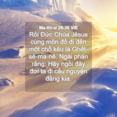 Picture 04 - Ma-thi-ơ 26:36 VIE - Rồi Đức Chúa Jêsus cùng môn đồ đi - Bible Verse Picture