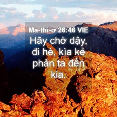Picture 04 - Ma-thi-ơ 26:46 VIE - Hãy chờ dậy, đi hè, kìa kẻ phản ta - Bible Verse Picture