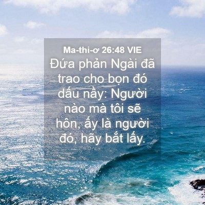 Picture 04 - Ma-thi-ơ 26:48 VIE - Đứa phản Ngài đã trao cho bọn đó - Bible Verse Picture