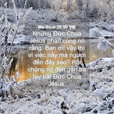 Picture 04 - Ma-thi-ơ 26:50 VIE - Nhưng Đức Chúa Jêsus phán cùng nó - Bible Verse Picture