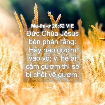 Picture 04 - Ma-thi-ơ 26:52 VIE - Đức Chúa Jêsus bèn phán rằng: Hãy nạp - Bible Verse Picture
